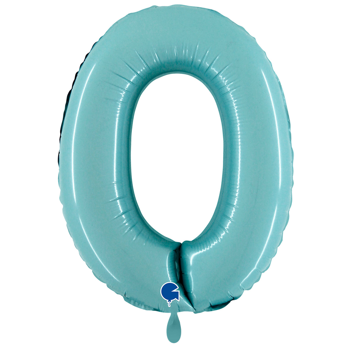 1 Balloon XXL - Number 0 - Pastel Blue
