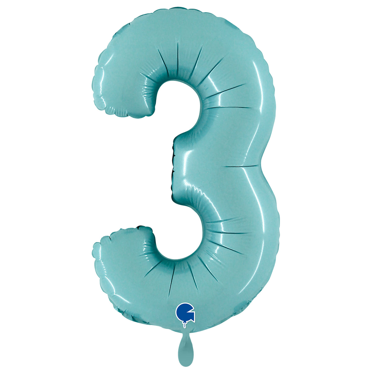 1 Balloon XXL - Number 3 - Pastel Blue