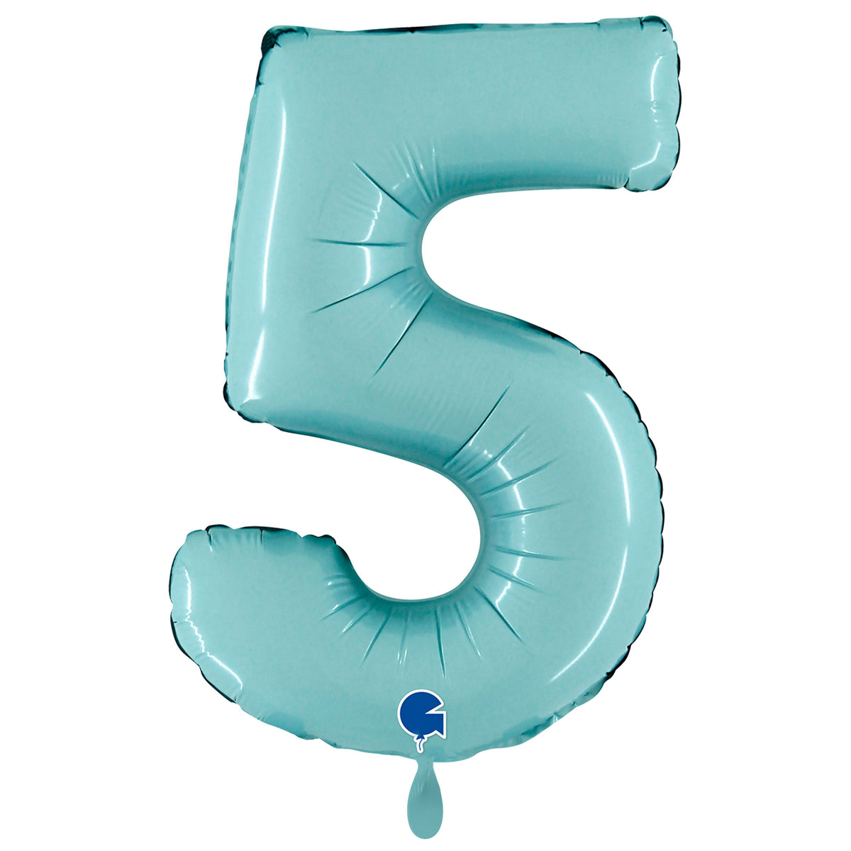 1 Balloon XXL - Number 5 - Pastel Blue
