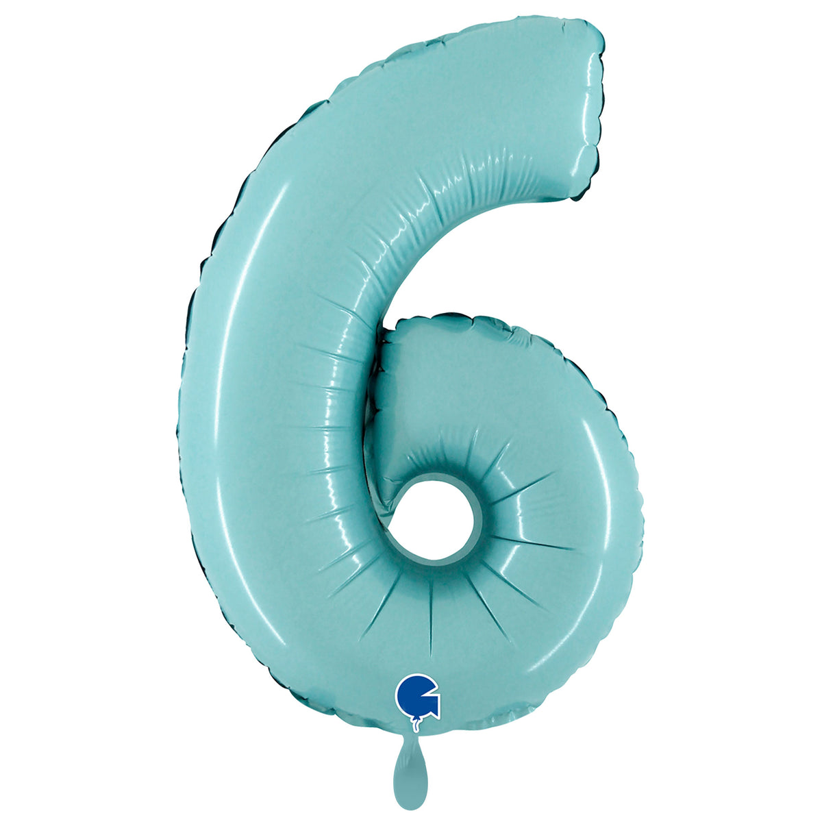 1 Balloon XXL - Number 6 - Pastel Blue