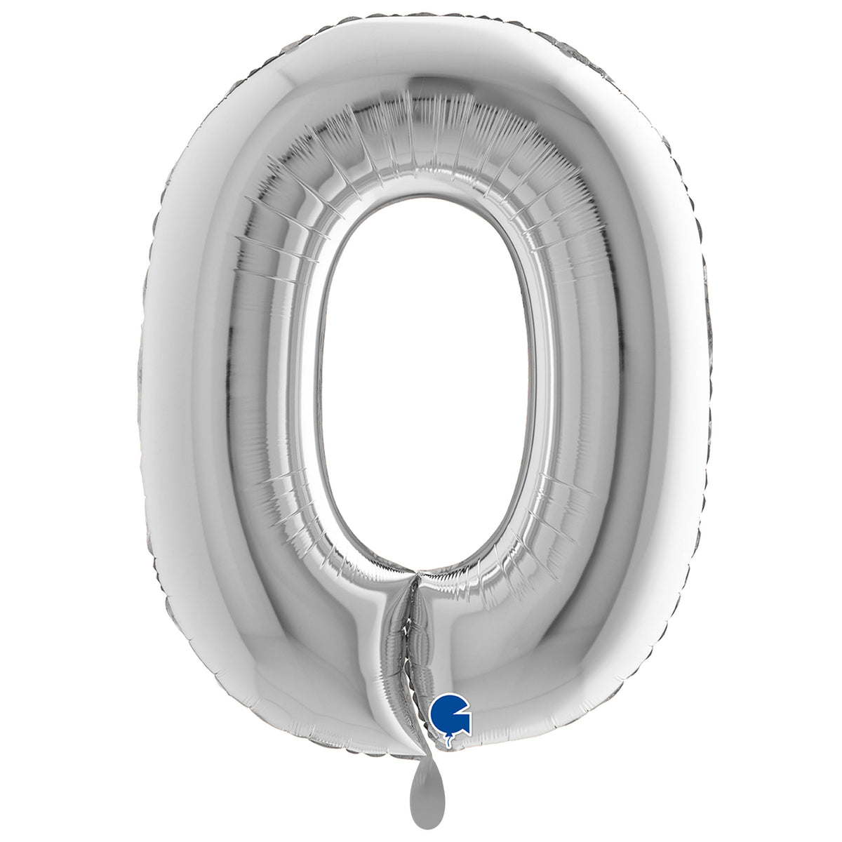 1 Balloon XXL - Number 0 - Silver