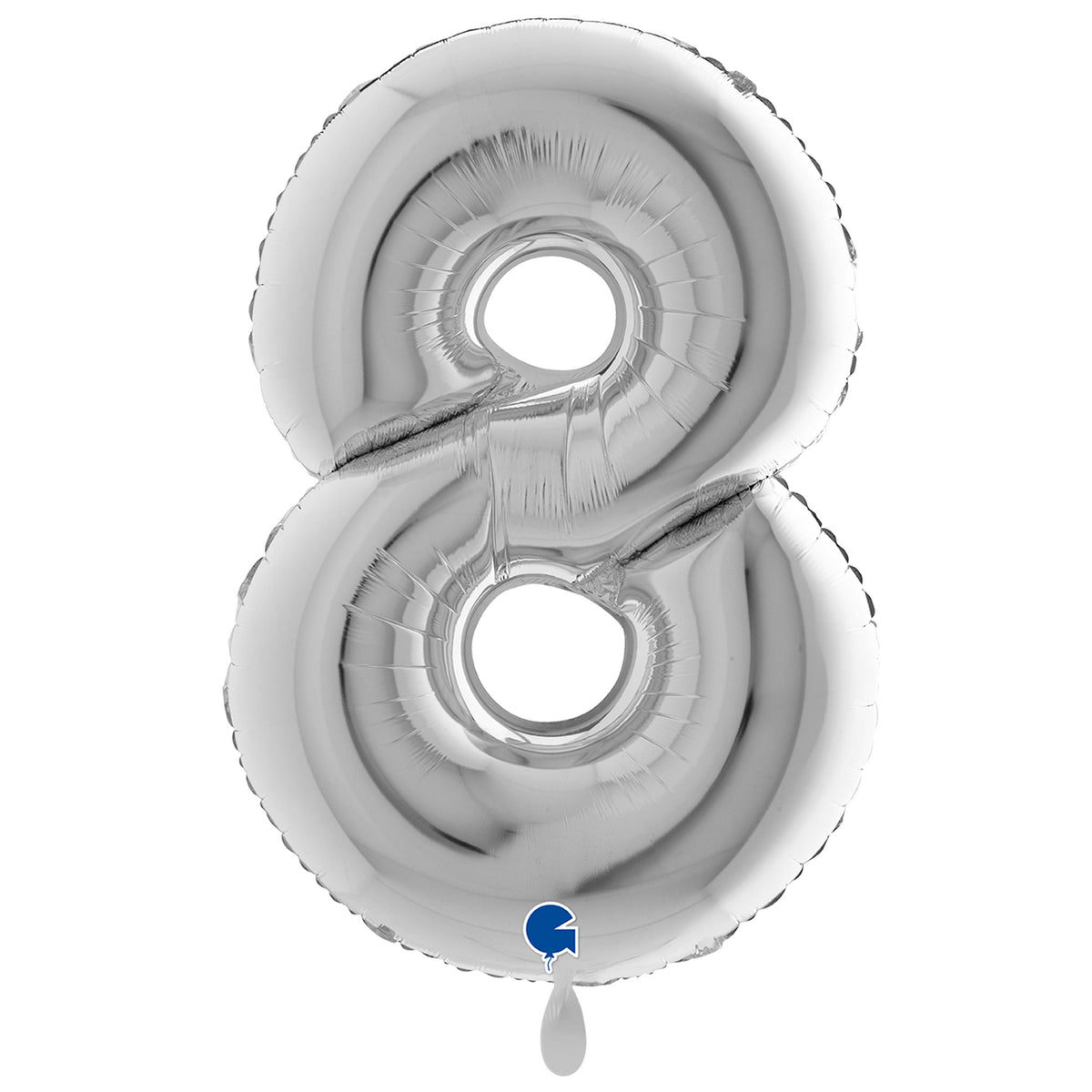 1 Balloon XXL - Number 8 - Silver