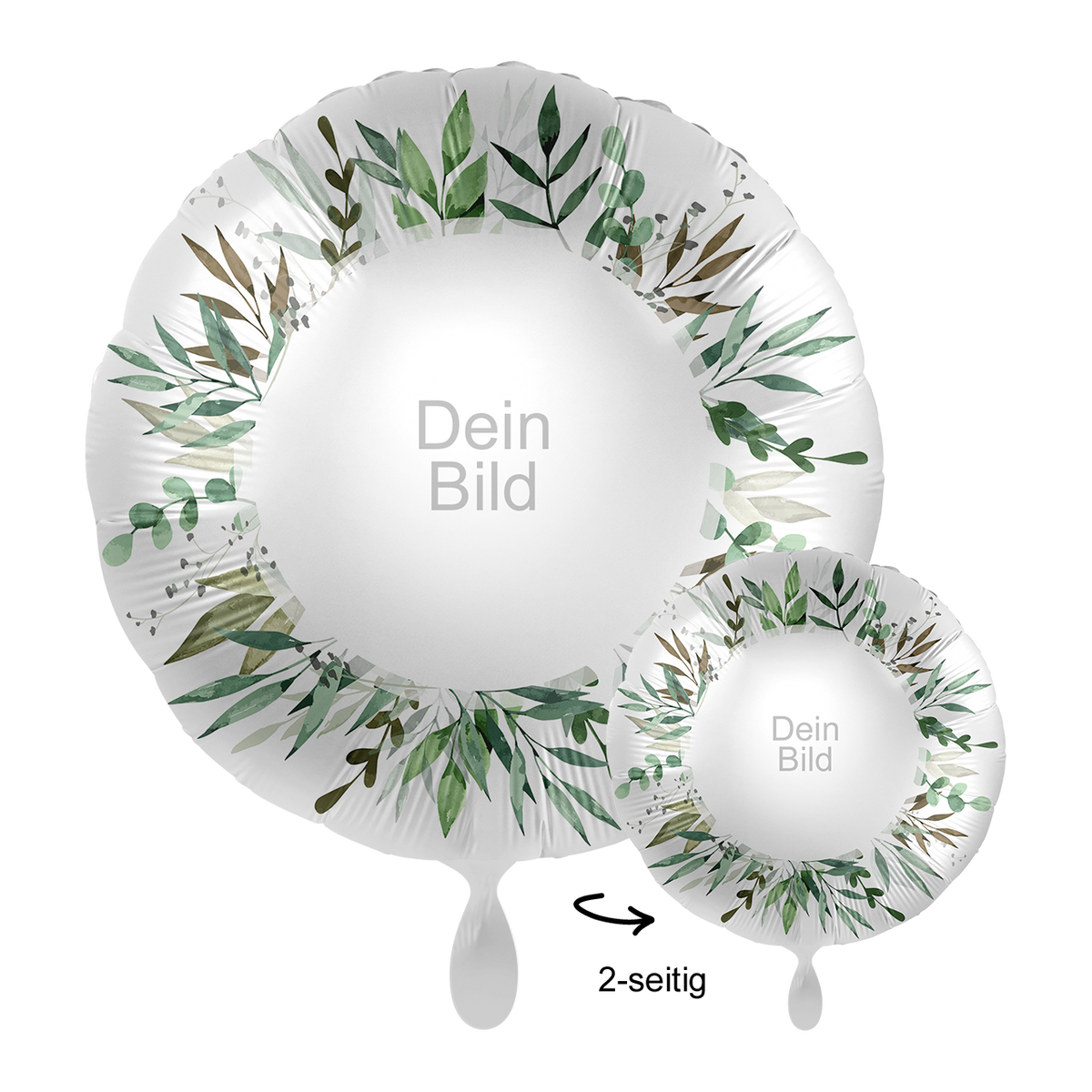 1 Ballon mit Foto - Natural Greenery Birthday