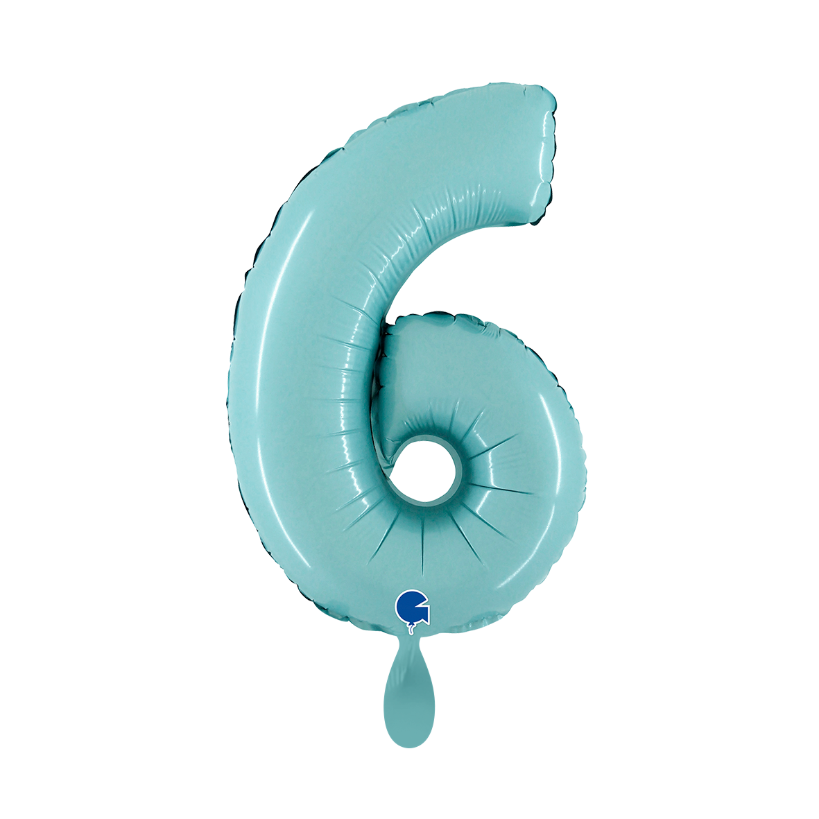 1 Balloon XS - Number 6 - Pastel Blue