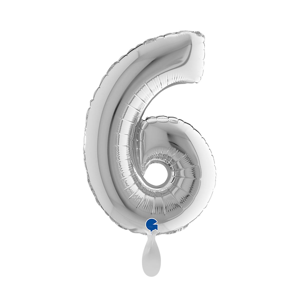 1 Balloon XS - Number 6 - Silver