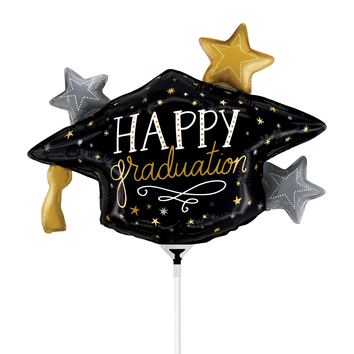 10 Miniballoons Airfilled - Satin Metallic Grad Hat (Unverpackt)
