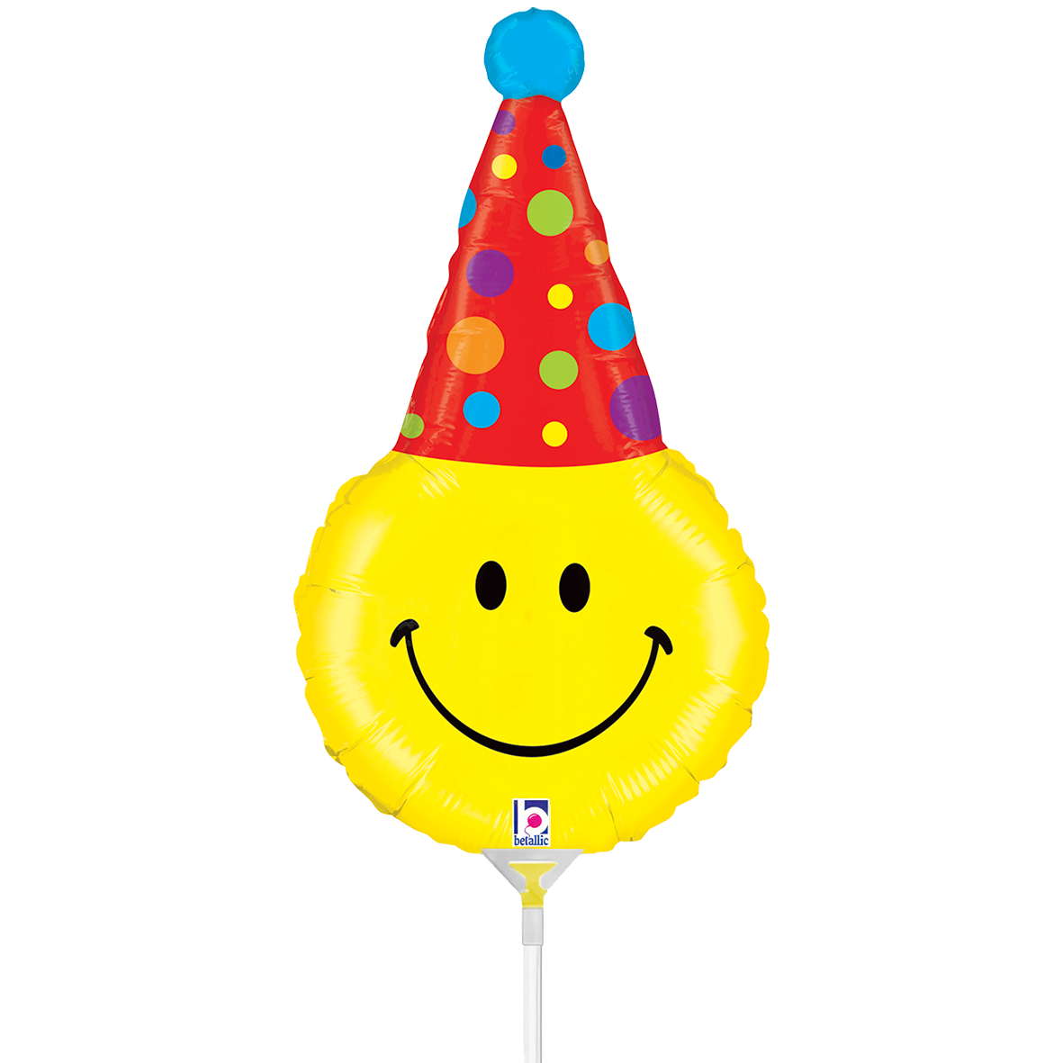 10 Miniballoons Airfilled - Smiley Party Hat (Unverpackt)