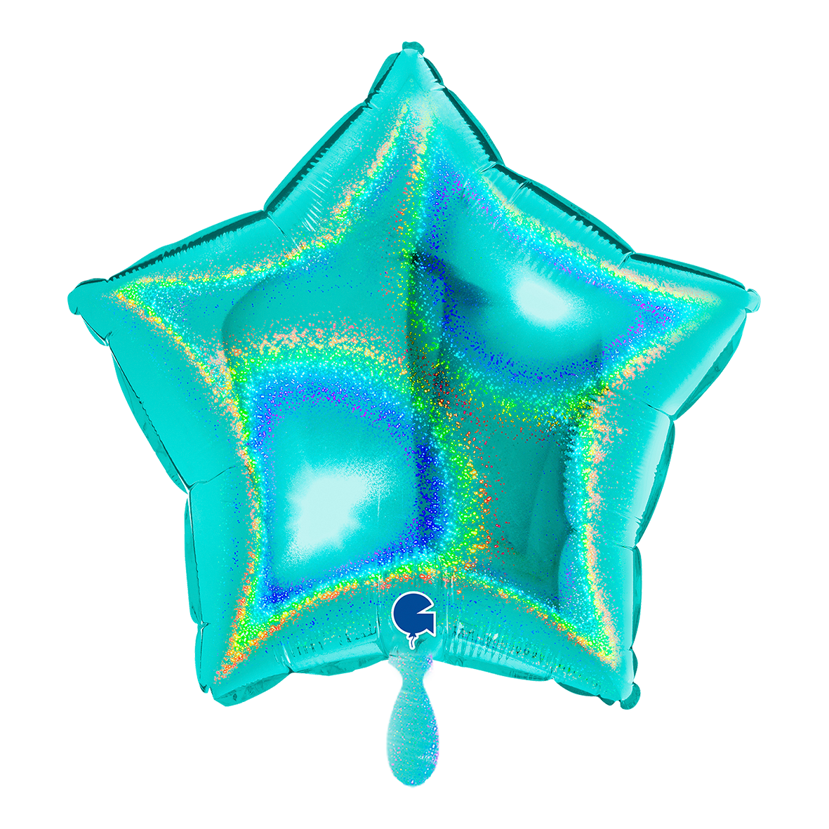 1 Balloon - Star - Glitter Holographic Tiffany