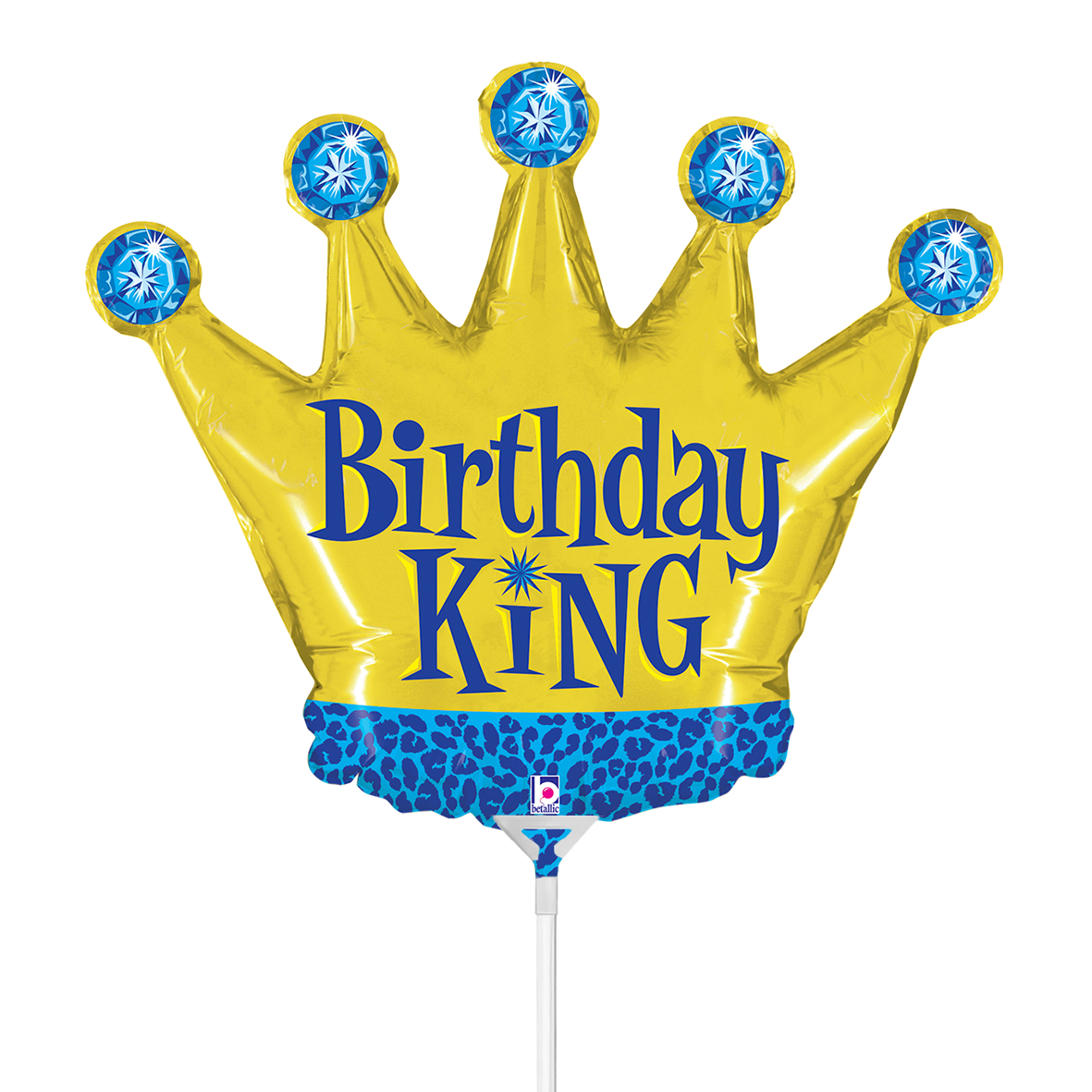 10 Miniballoons Airfilled - Birthday King (Unverpackt)