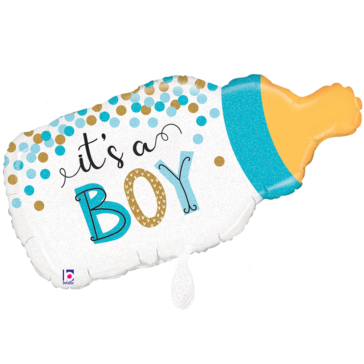 1 Balloon XXL - Confetti Baby Bottle Boy