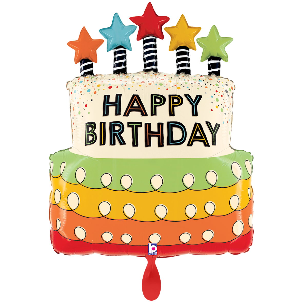 1 Balloon XXL - Candles Stars BDay Cake