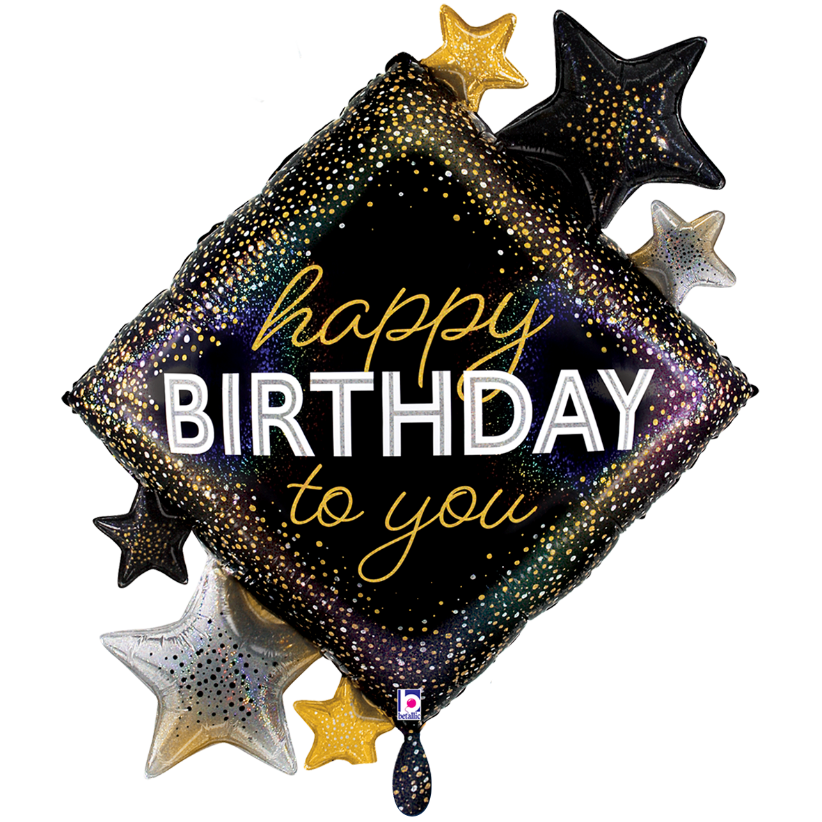 1 Balloon XXL - Metallic Birthday Diamond Stars