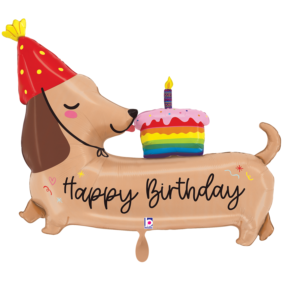 1 Balloon XXL - Happy BDay Dachshund
