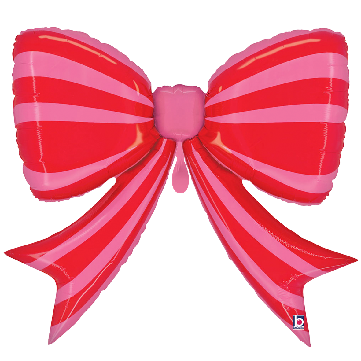 1 Balloon XXL - Striped Red Bow