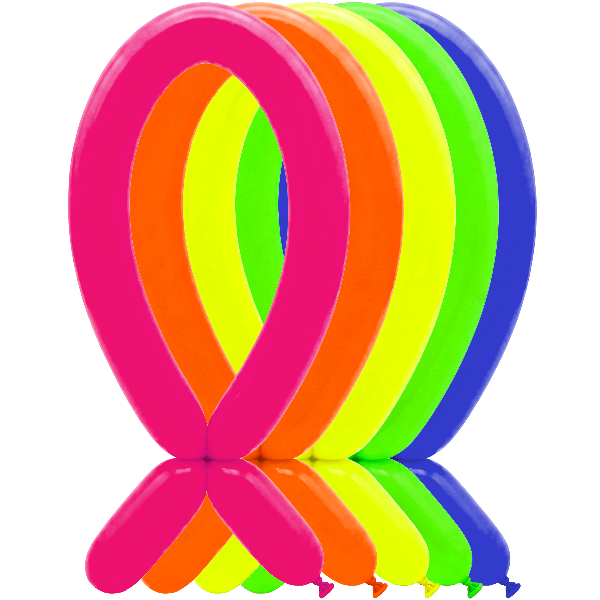 100 Modelling Balloons - 5x152cm - Neon Assortment