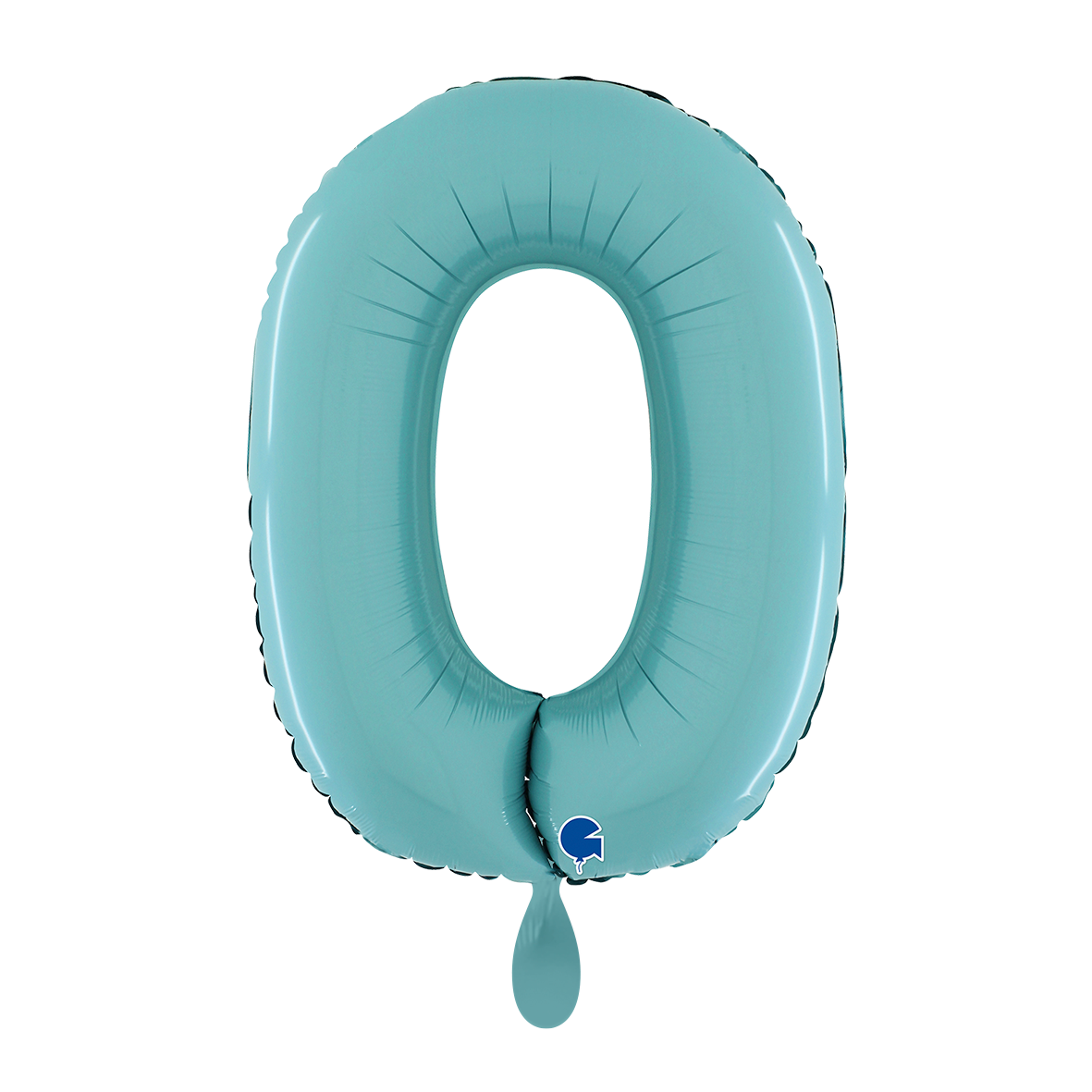 1 Balloon XL - Number 0 - Pastel Blue