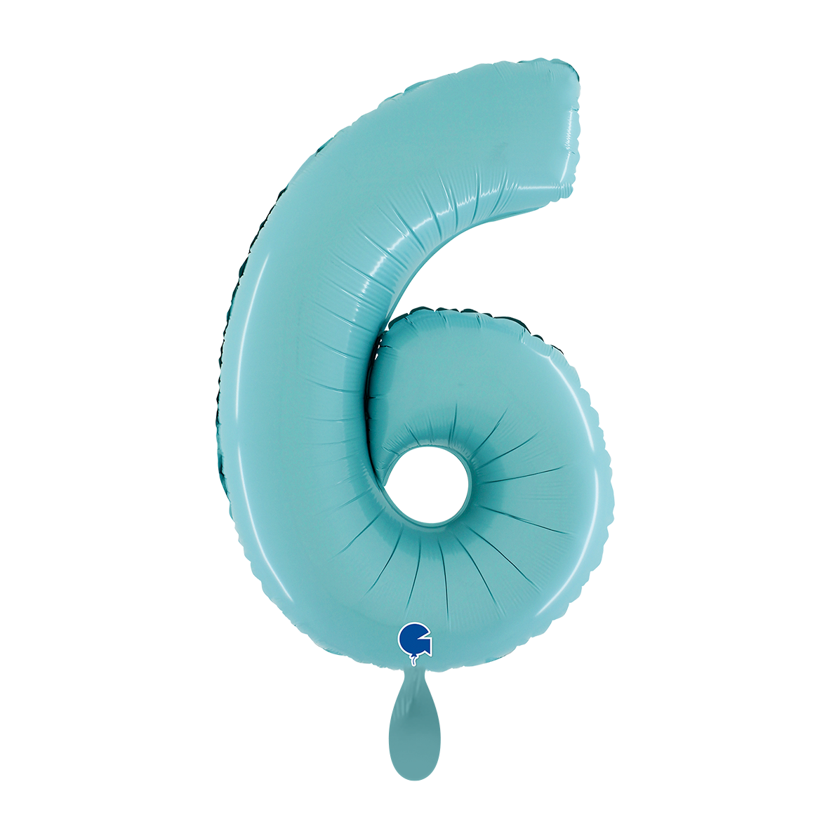 1 Balloon XL - Number 6 - Pastel Blue