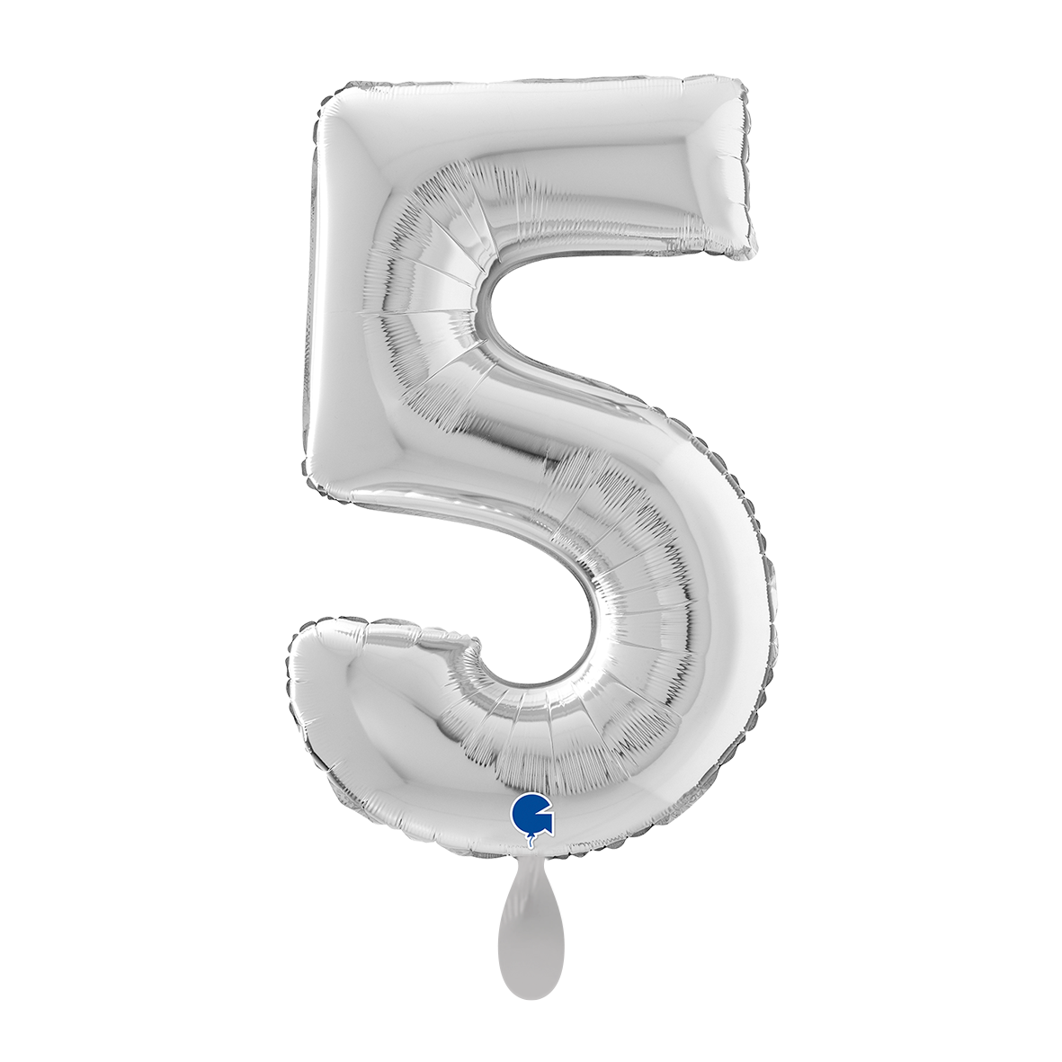 1 Balloon XL - Number 5 - Silver