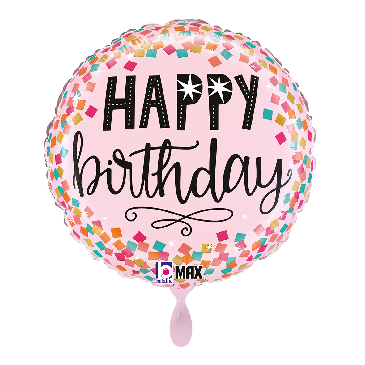 1 Balloon - Pink Confetti Birthday