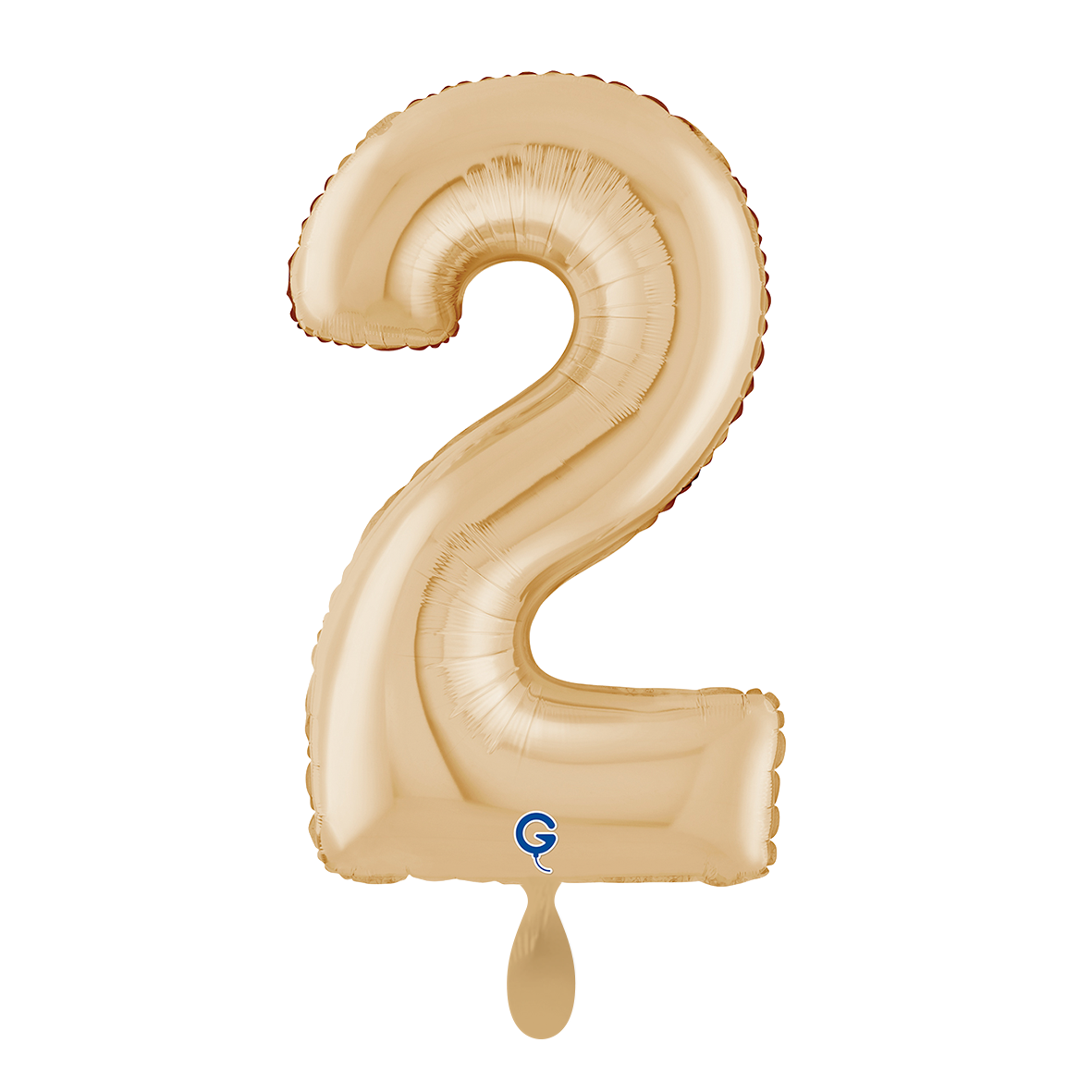 1 Balloon XL - Number 2 White Gold