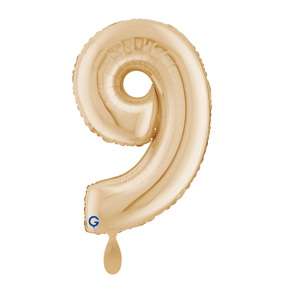 1 Balloon XL - Number 9 White Gold