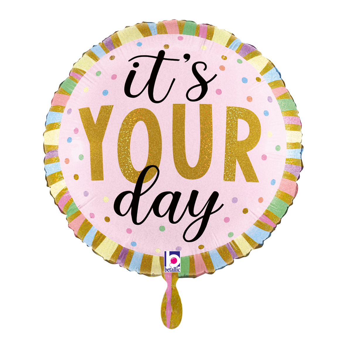 1 Balloon - Pastel Birthday Stripes