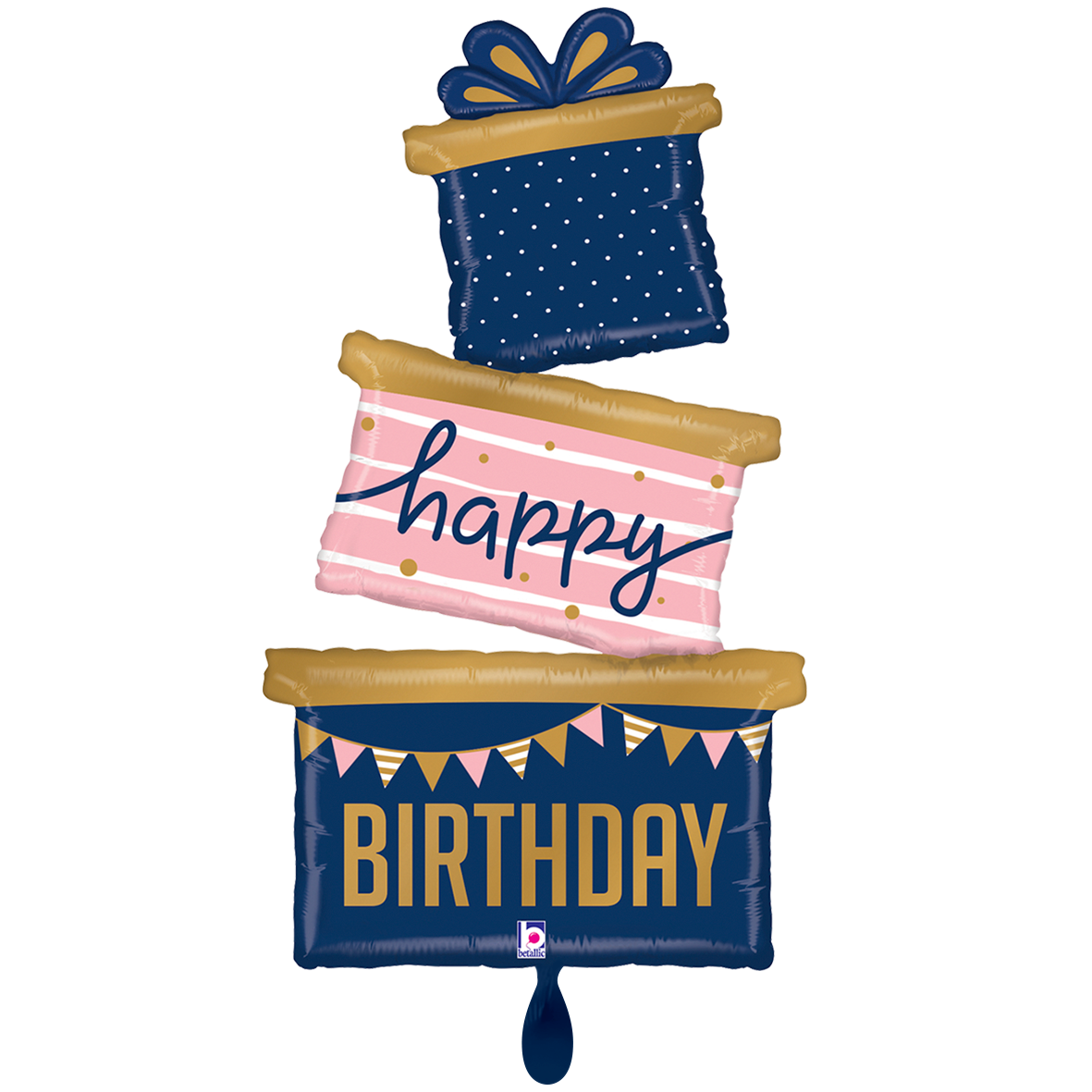1 Balloon XXL - Navy Birthday Gift Trio