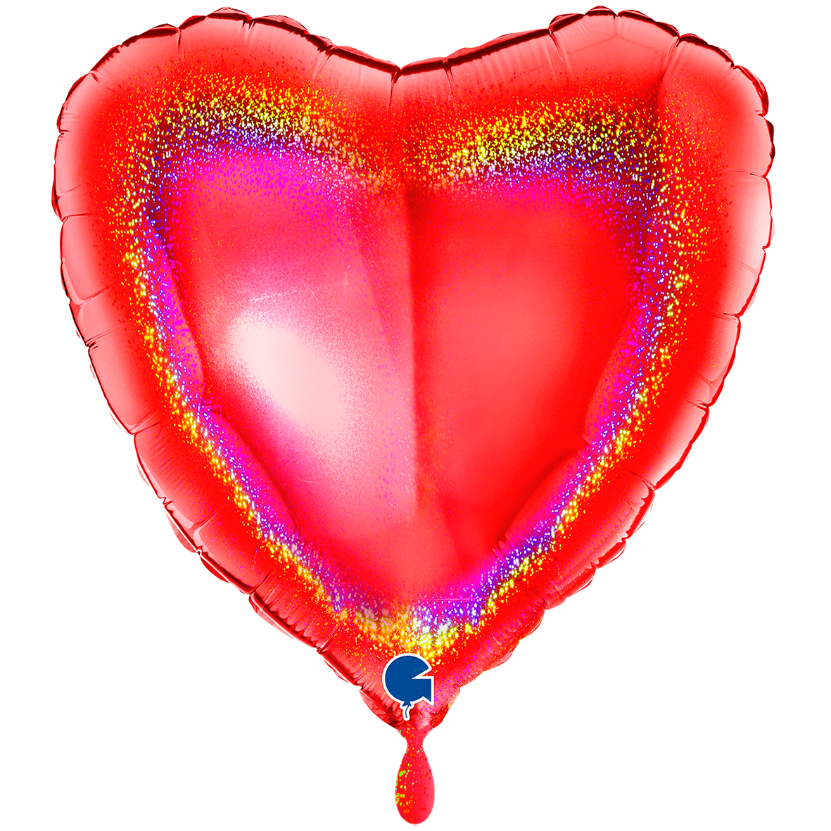 1 Balloon XXL - Heart - Glitter Holographic Red