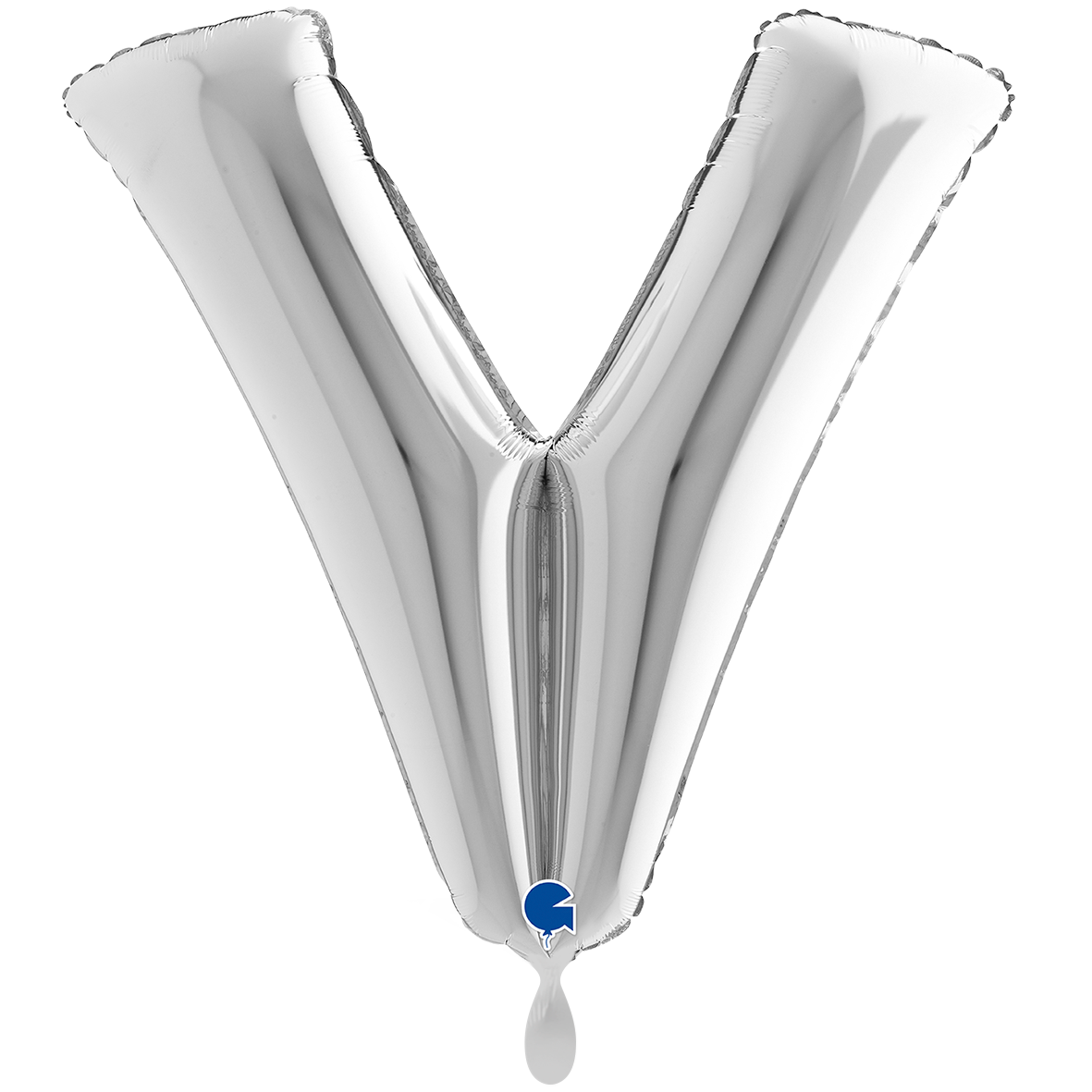 1 Balloon XXL - Letter V - Silver