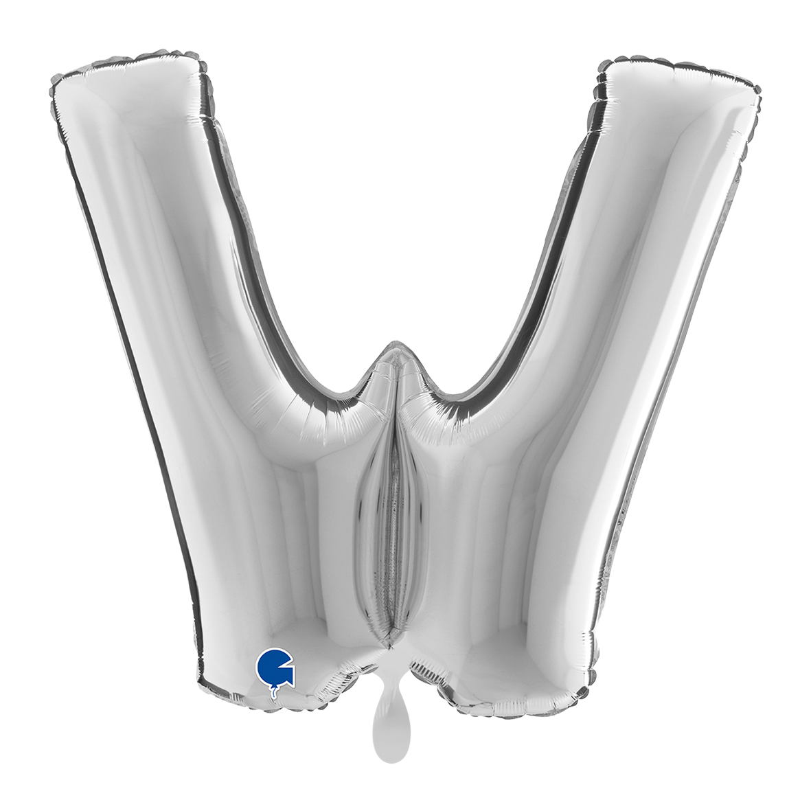 1 Balloon XXL - Letter W - Silver
