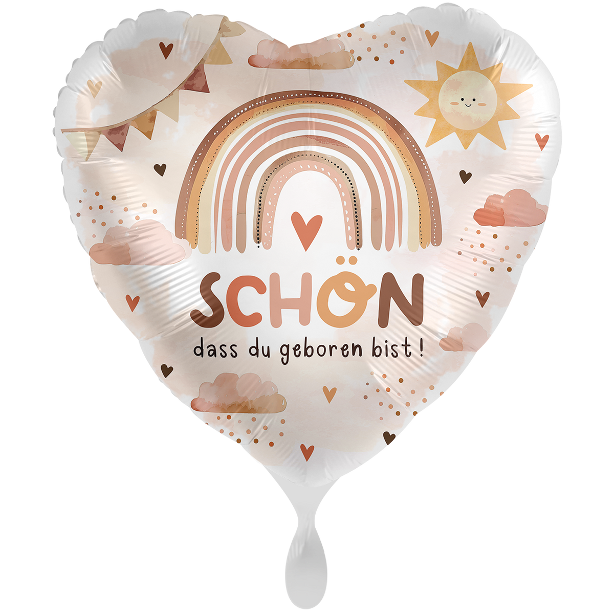 1 Balloon XXL - Baby Neutral - Geburt Regenbogen - GER