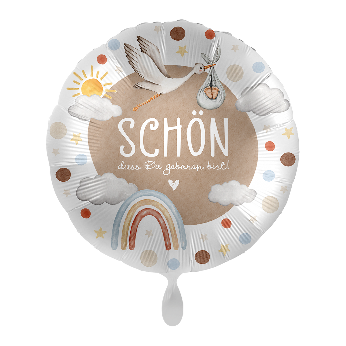 1 Balloon - Baby Neutral - Baby Storch - GER
