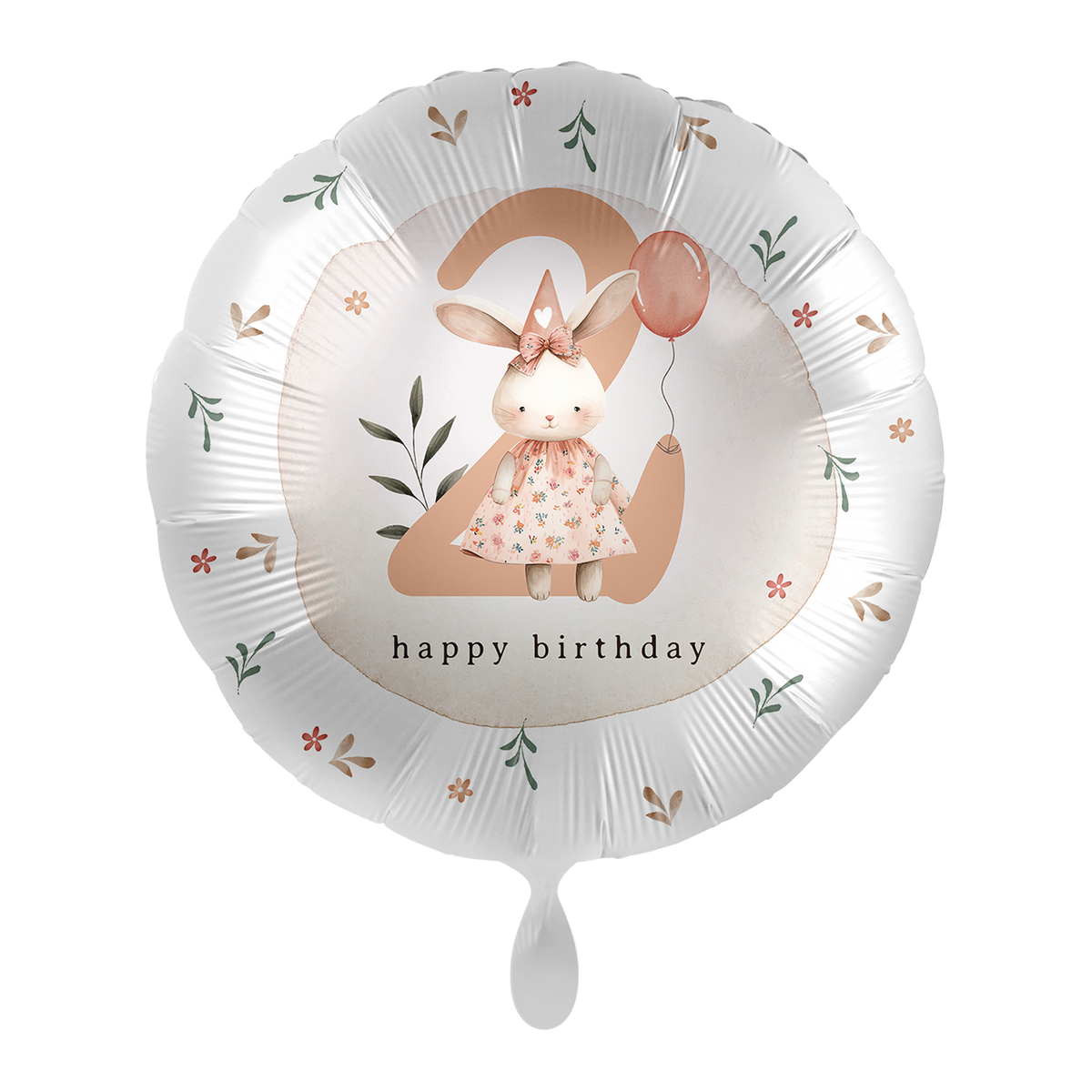 1 Balloon - Kindergeburtstag Girl - Zahl 2 Hase - ENG