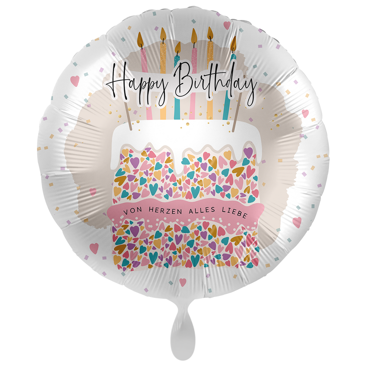 1 Balloon XXL - Happy Birthday Colourful Cake - GER