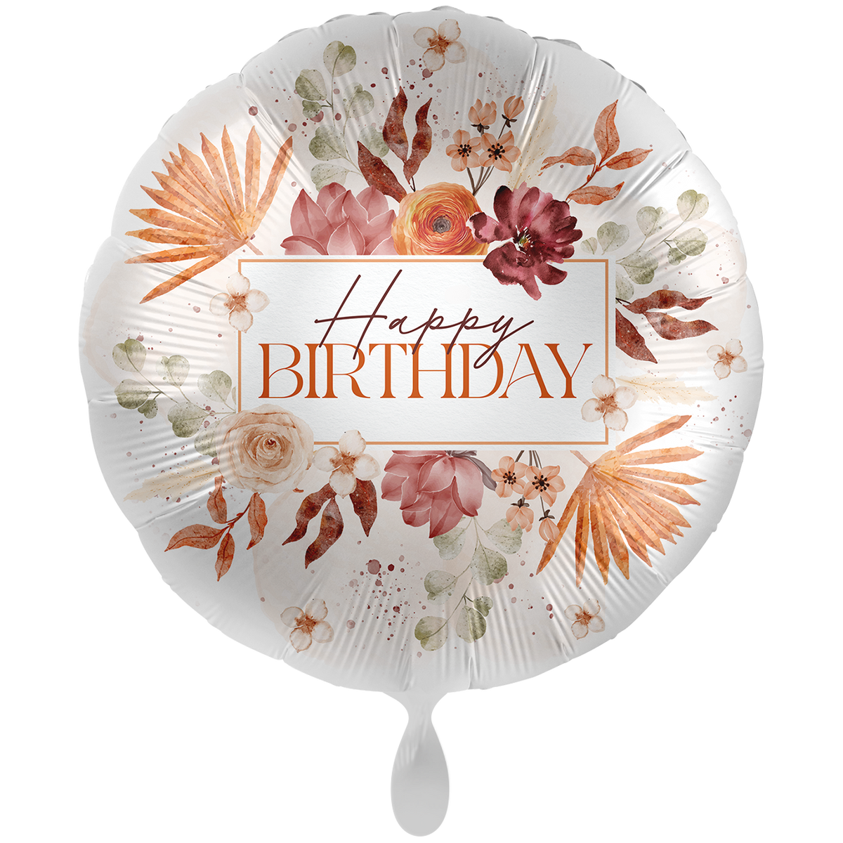 1 Balloon XXL - Happy Birthday Flowers - ENG