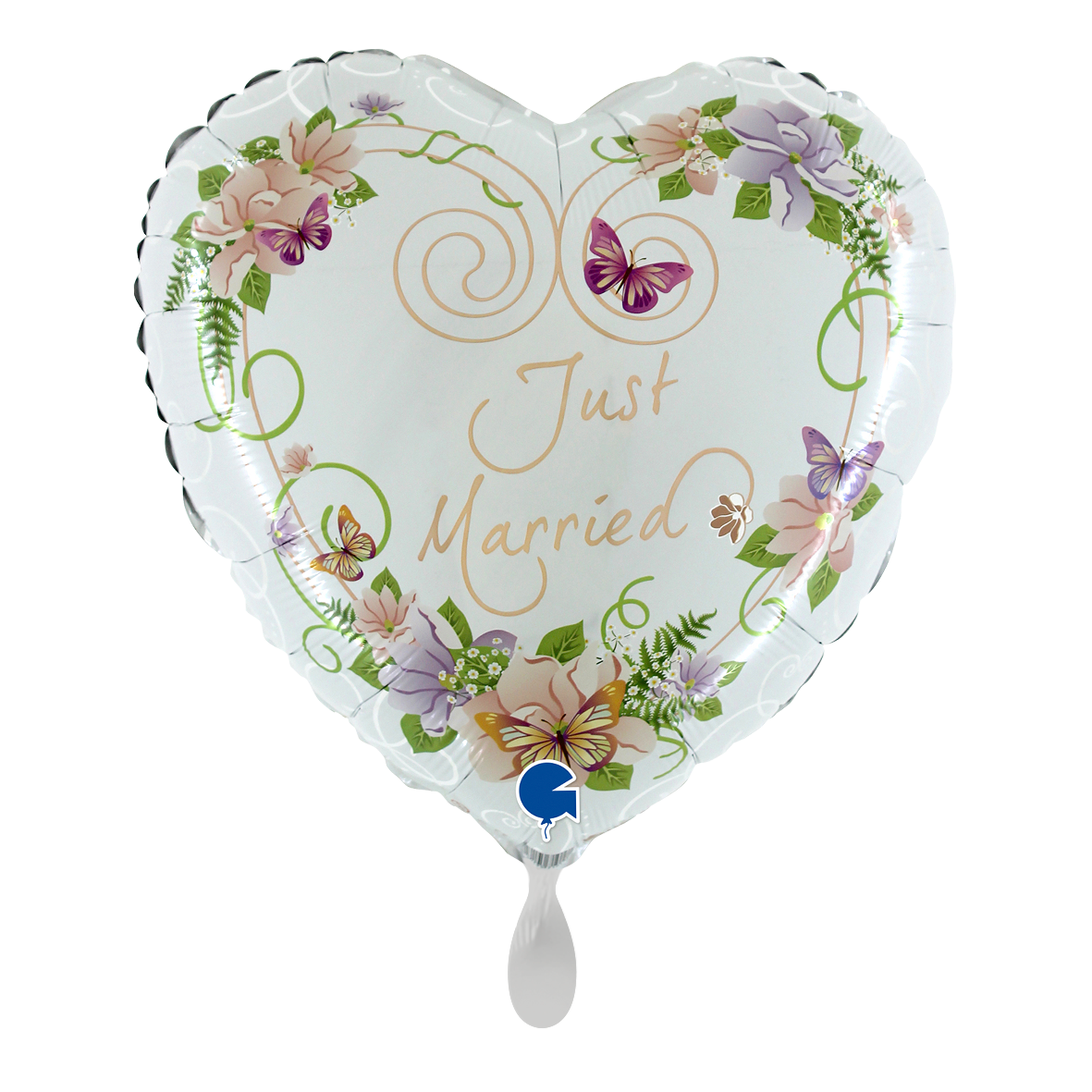 1 Balloon - Heart Flowers Just Married