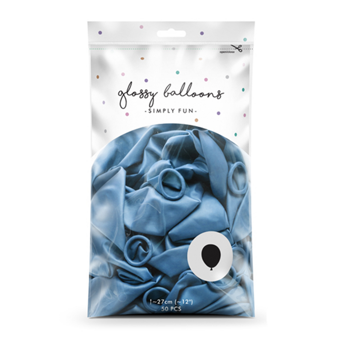 50 Luftballons - Ø 30cm - Glossy - Blau