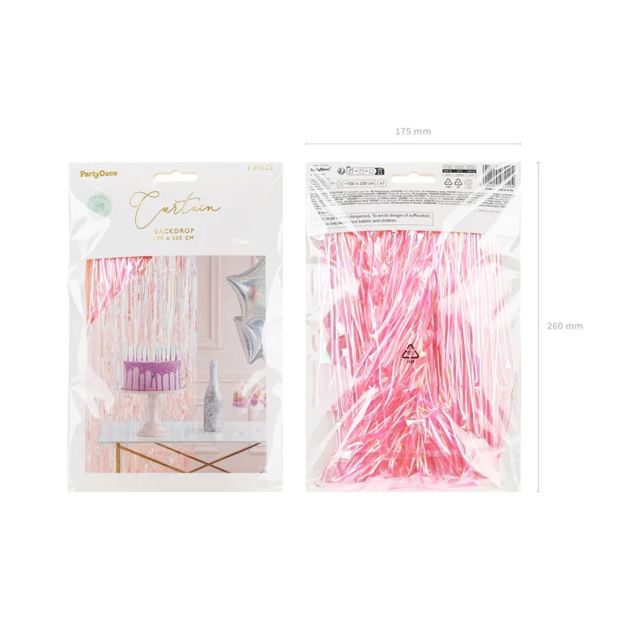 1 Partyvorhang - Pink iridescent 100x200cm