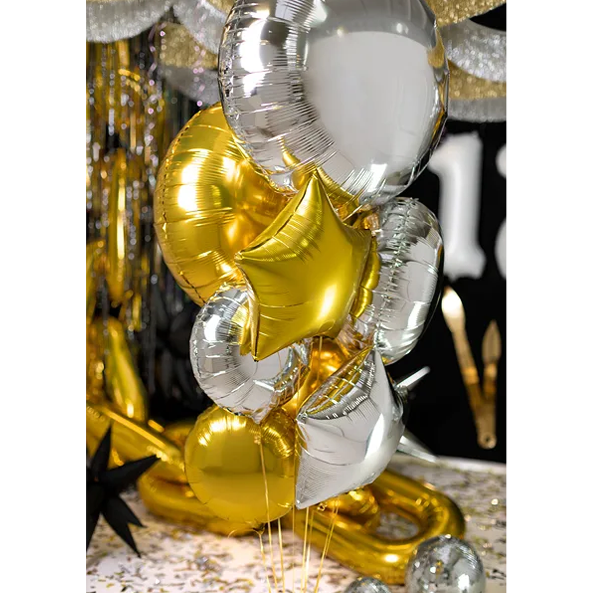 1 Ballon XL - Rund - Silver