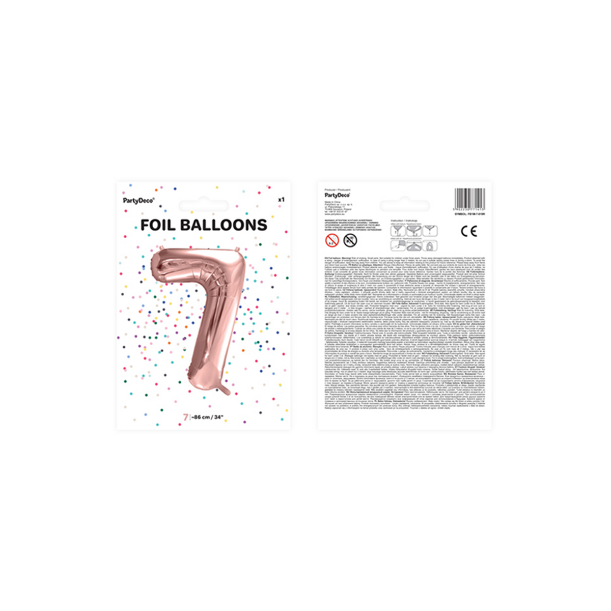 1 Ballon XXL - Zahl 7 - RoseGold