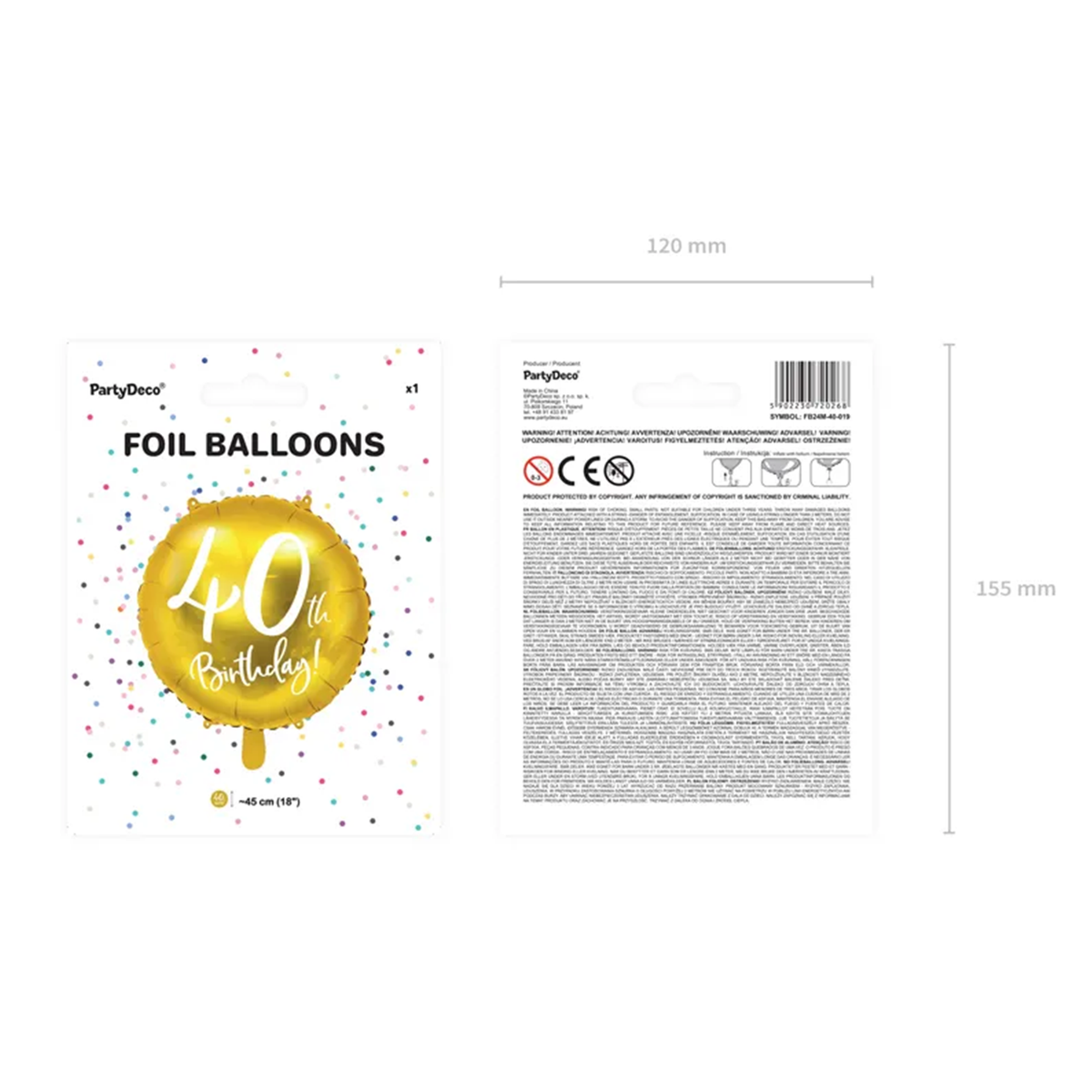 1 Ballon - 40th Birthday - gold