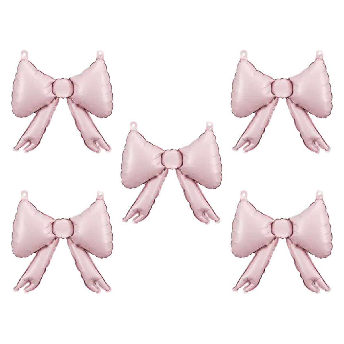 5 Folienballons für Girlanden in Schleifenform - Powder Pink