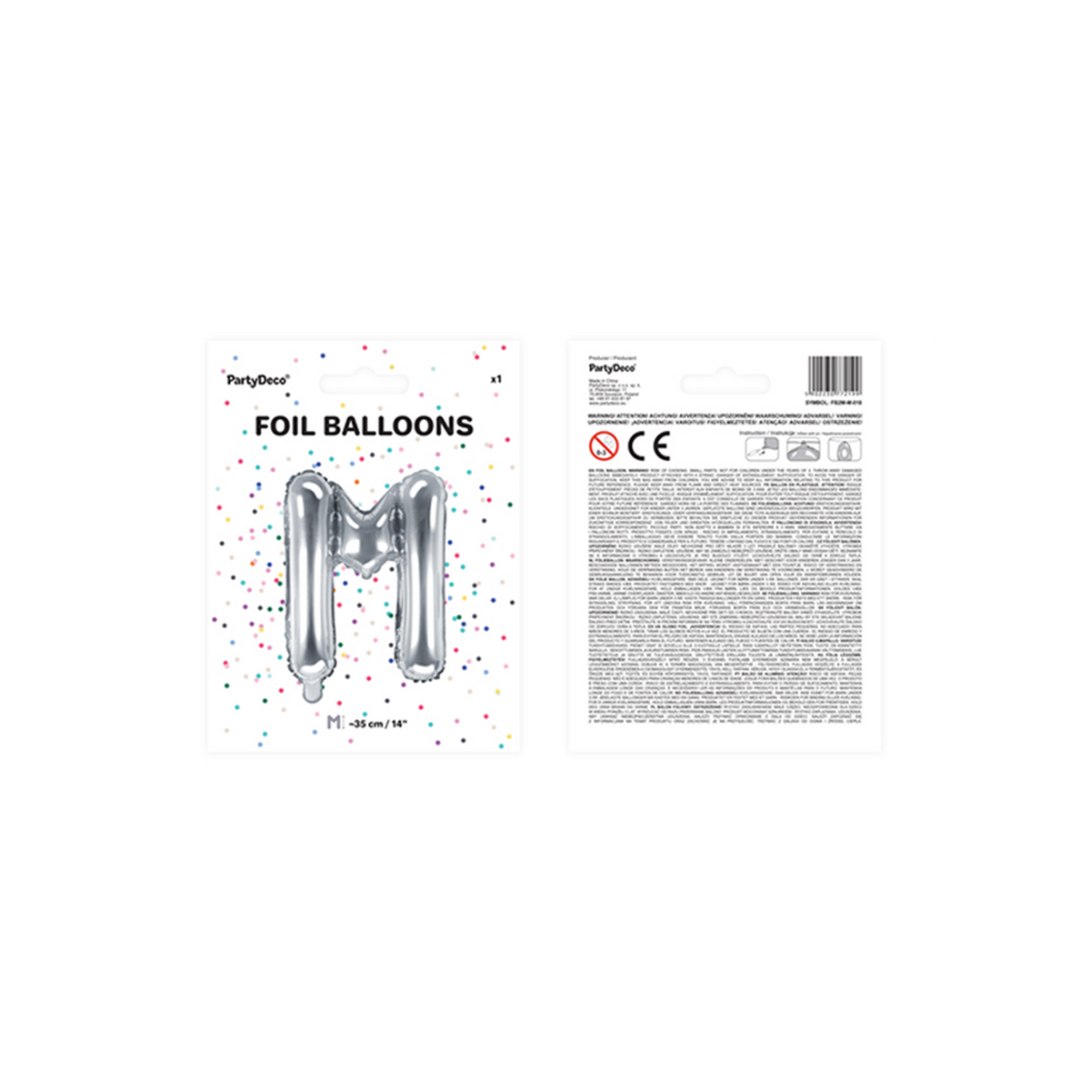 1 Ballon XS - Buchstabe M - Silber