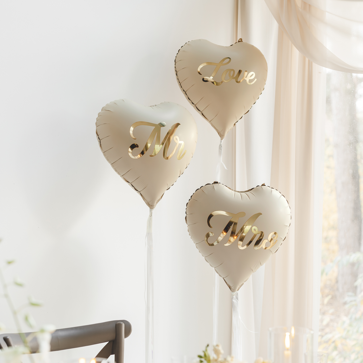 1 Ballon - Herz Love - Creme