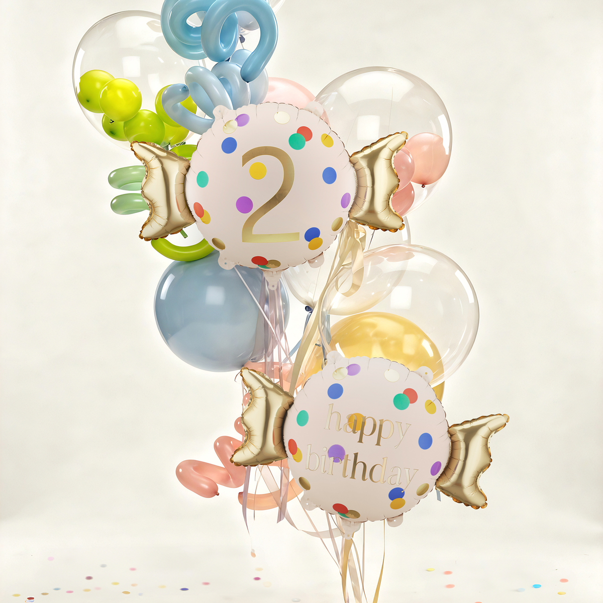 1 Ballon - Zahl 2 - Bonbon