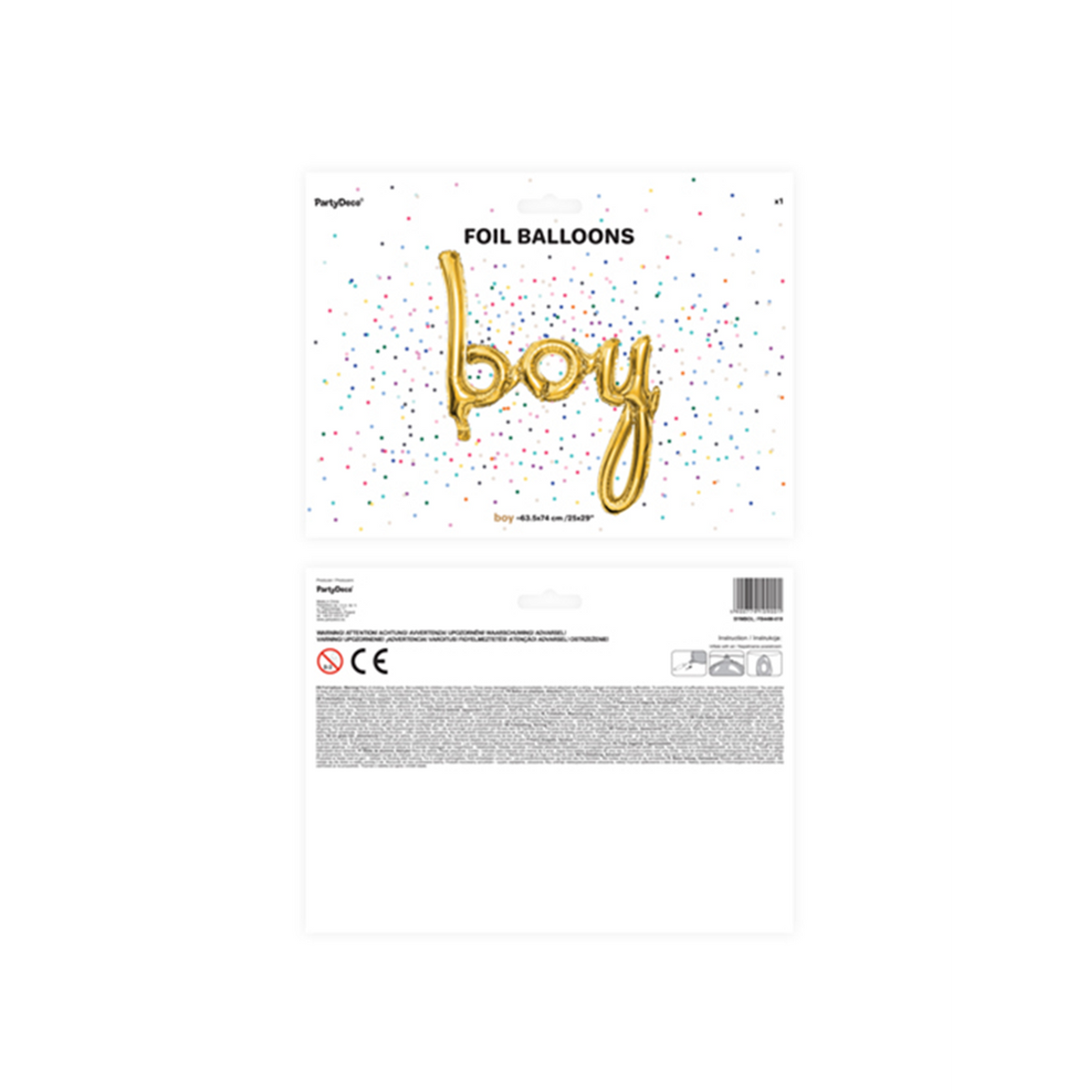 1 Ballon - Schriftzug - Boy - Gold