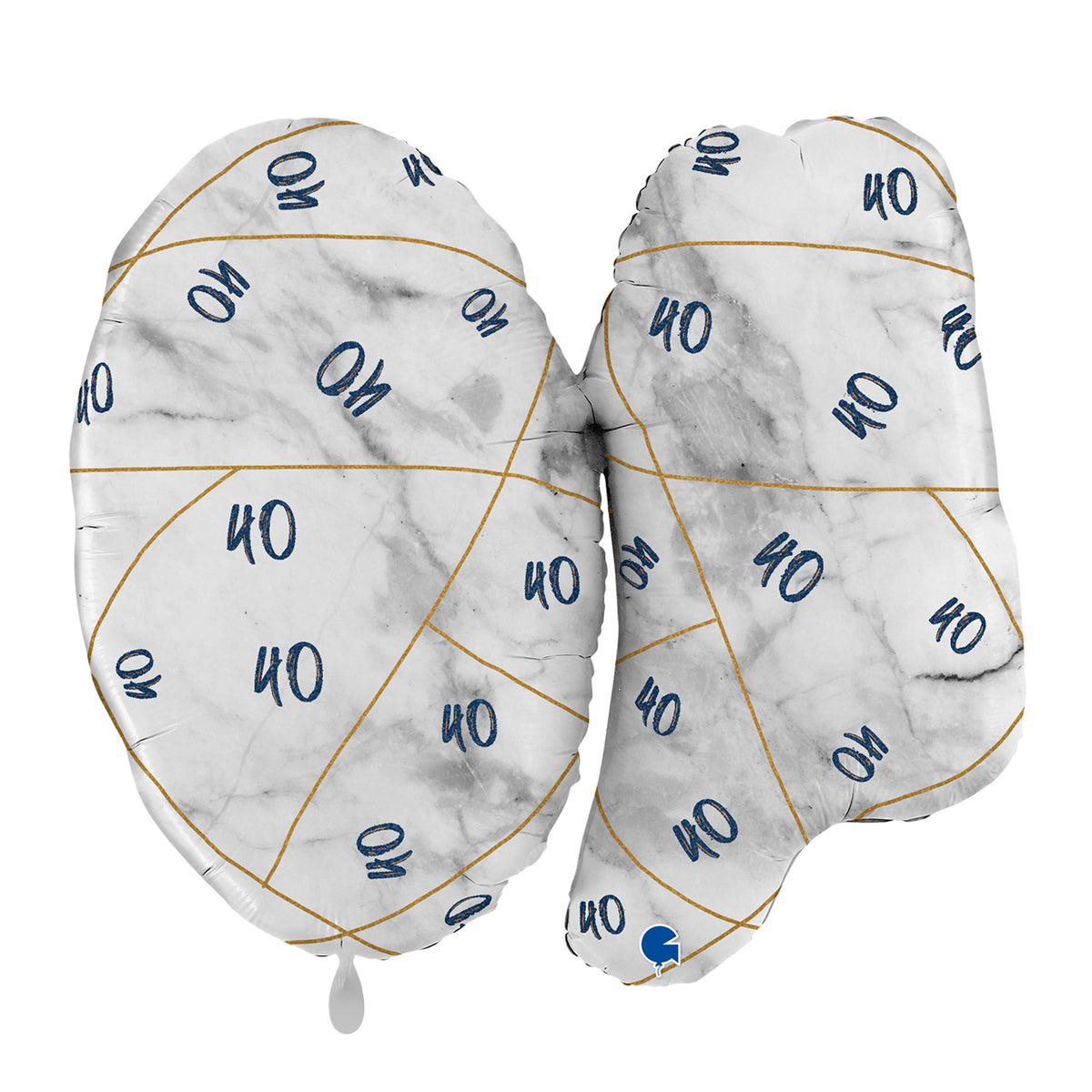 1 Balloon XL - Marble Mate Numbers 40 Blue