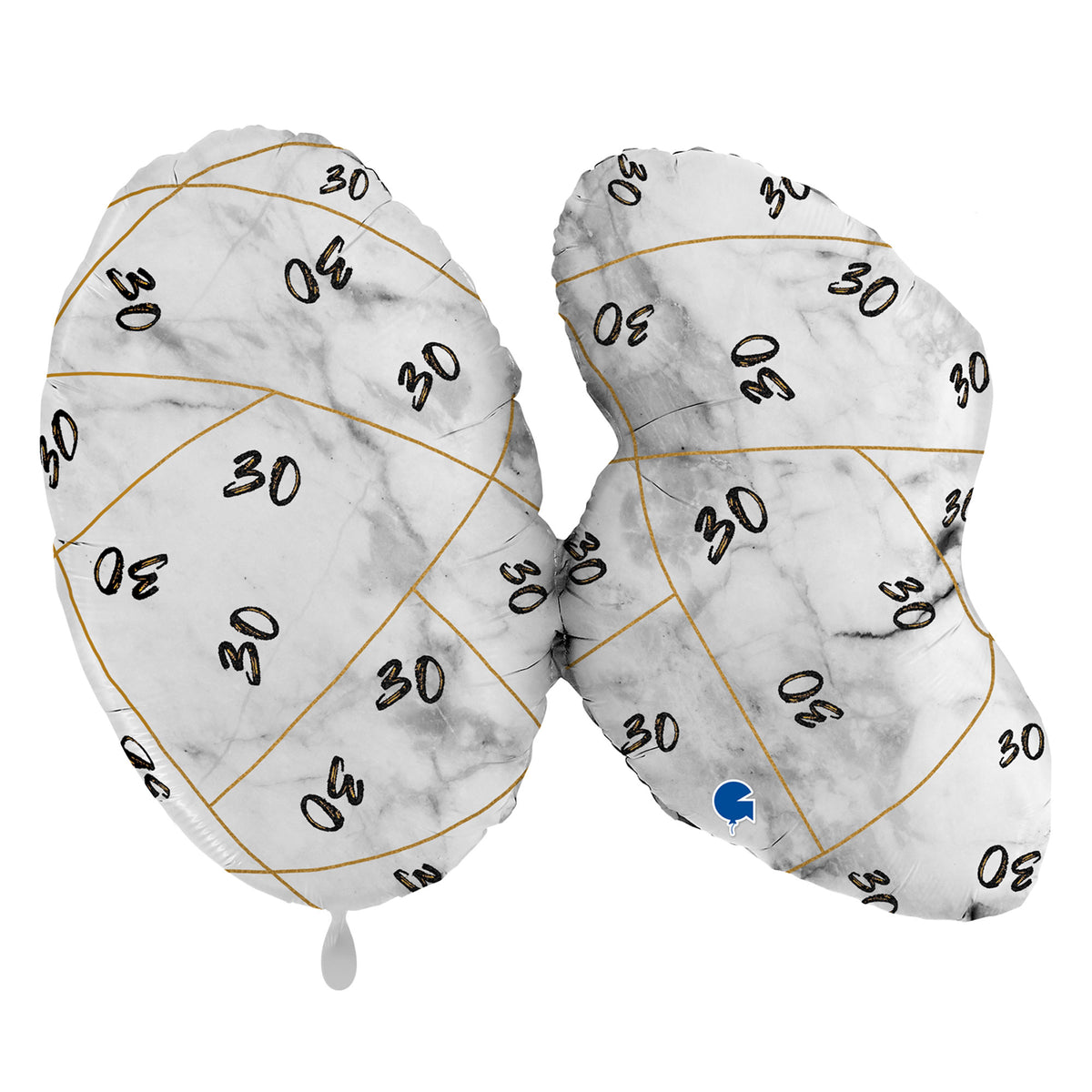 1 Balloon XL - Marble Mate Numbers 30 Black