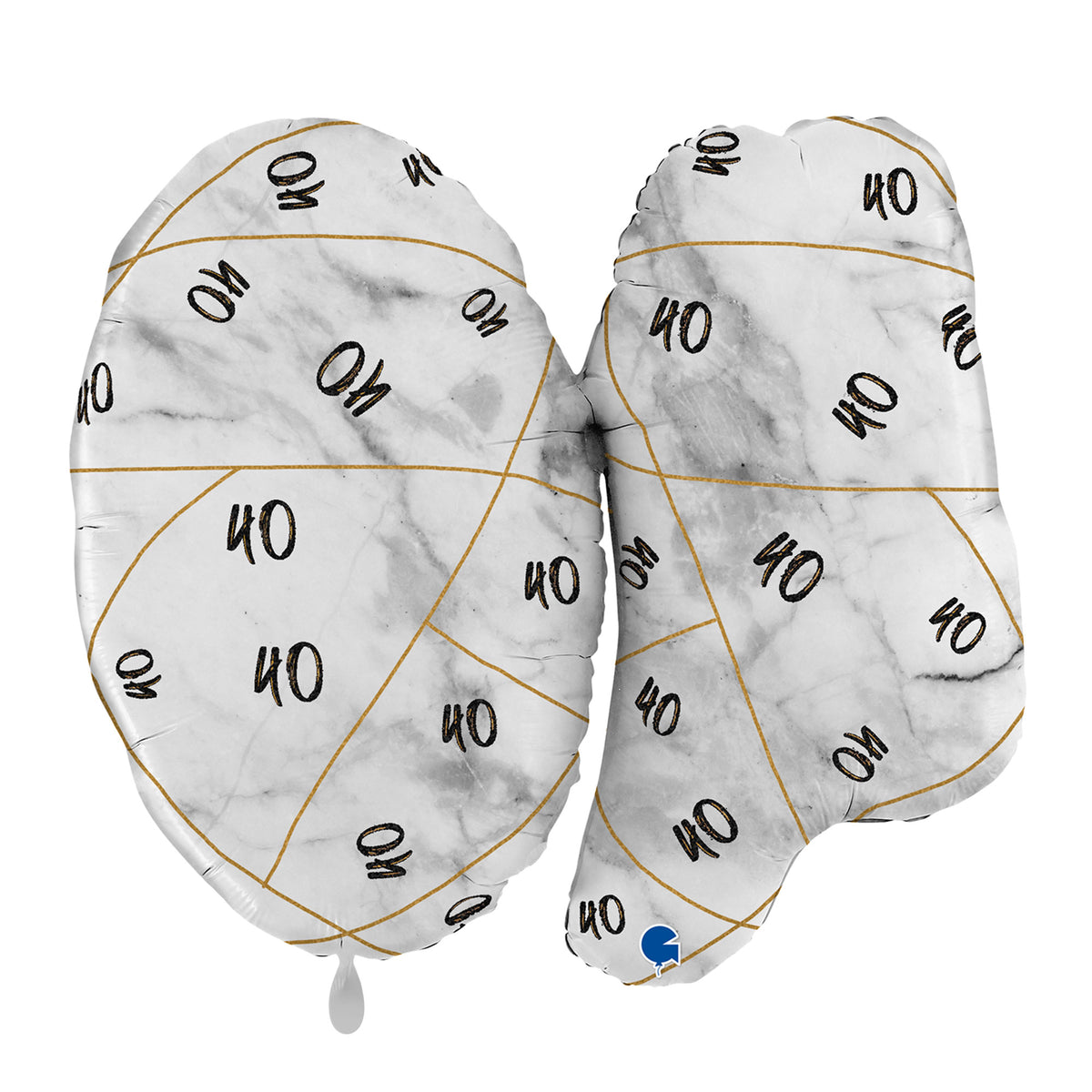 1 Balloon XL - Marble Mate Numbers 40 Black