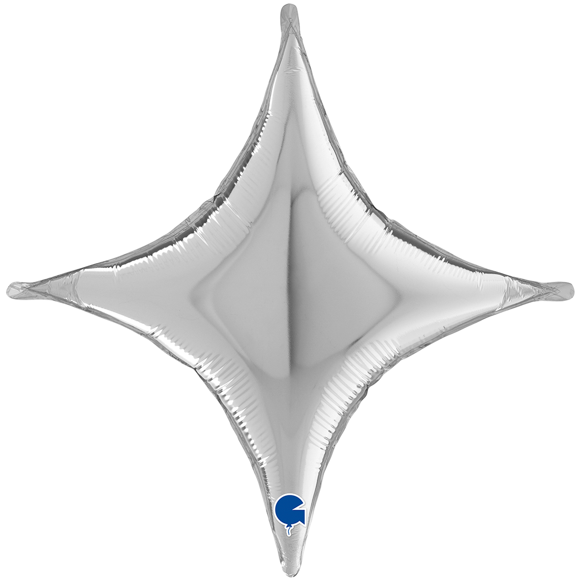1 Balloon XXL - Deco-Concave Cross - Silver